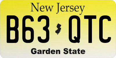NJ license plate B63QTC