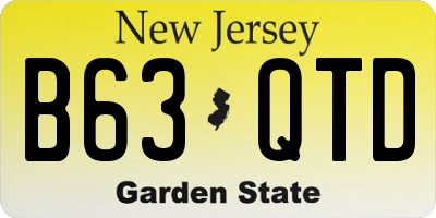 NJ license plate B63QTD