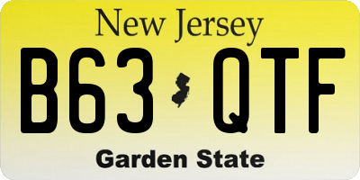 NJ license plate B63QTF
