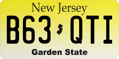 NJ license plate B63QTI