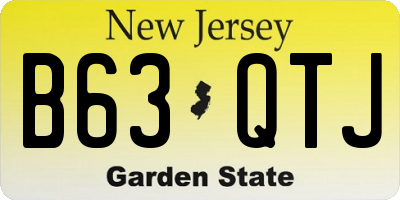NJ license plate B63QTJ