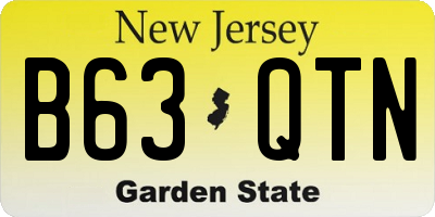 NJ license plate B63QTN