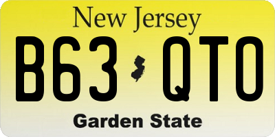 NJ license plate B63QTO