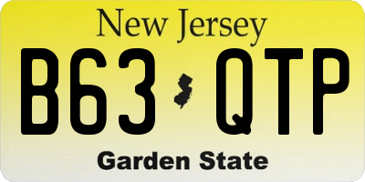 NJ license plate B63QTP