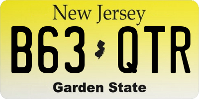 NJ license plate B63QTR