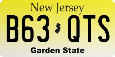 NJ license plate B63QTS