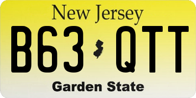 NJ license plate B63QTT