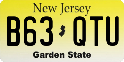 NJ license plate B63QTU