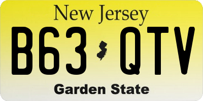 NJ license plate B63QTV