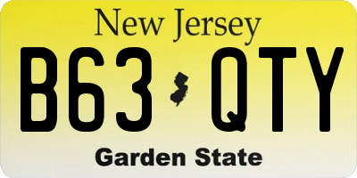 NJ license plate B63QTY