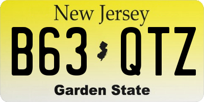 NJ license plate B63QTZ