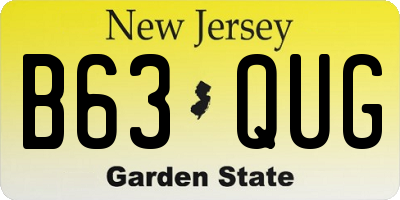 NJ license plate B63QUG