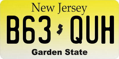 NJ license plate B63QUH
