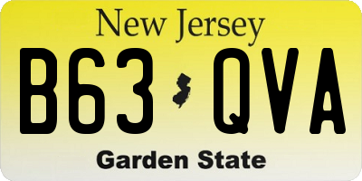 NJ license plate B63QVA