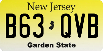 NJ license plate B63QVB