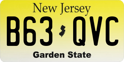 NJ license plate B63QVC