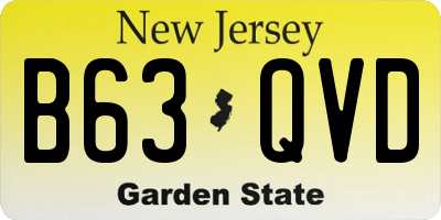 NJ license plate B63QVD