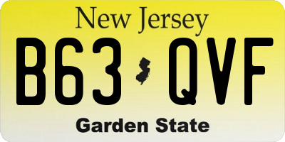 NJ license plate B63QVF