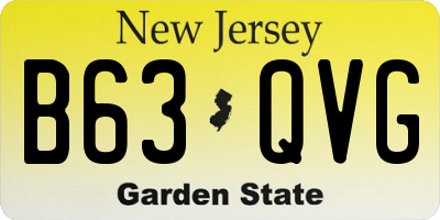 NJ license plate B63QVG