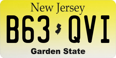 NJ license plate B63QVI