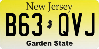 NJ license plate B63QVJ