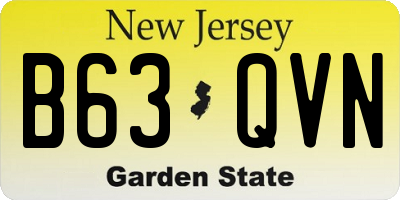 NJ license plate B63QVN