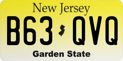 NJ license plate B63QVQ