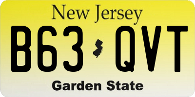 NJ license plate B63QVT