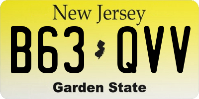 NJ license plate B63QVV