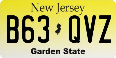 NJ license plate B63QVZ
