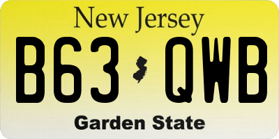 NJ license plate B63QWB