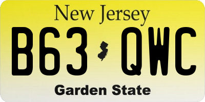 NJ license plate B63QWC