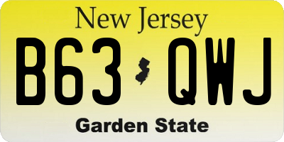 NJ license plate B63QWJ