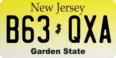 NJ license plate B63QXA