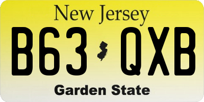 NJ license plate B63QXB