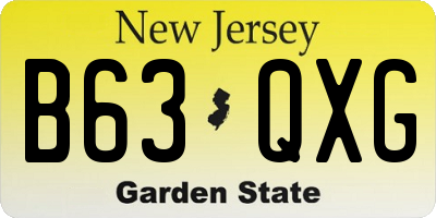 NJ license plate B63QXG