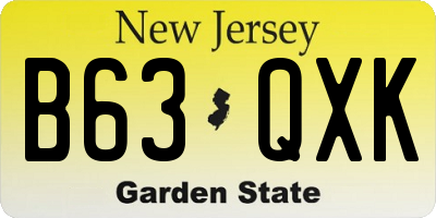 NJ license plate B63QXK