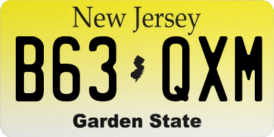 NJ license plate B63QXM