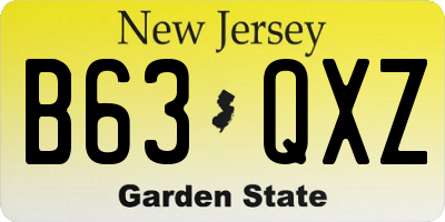 NJ license plate B63QXZ