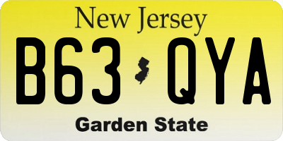 NJ license plate B63QYA