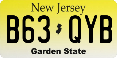 NJ license plate B63QYB