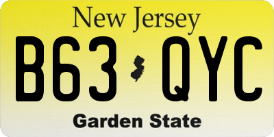 NJ license plate B63QYC