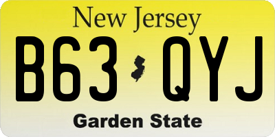 NJ license plate B63QYJ