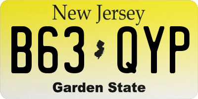 NJ license plate B63QYP