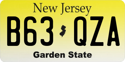NJ license plate B63QZA