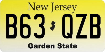 NJ license plate B63QZB