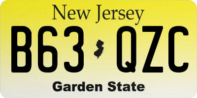 NJ license plate B63QZC