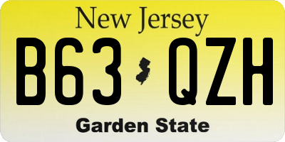 NJ license plate B63QZH