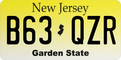 NJ license plate B63QZR