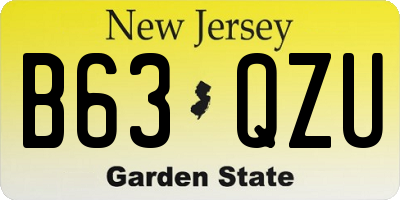 NJ license plate B63QZU